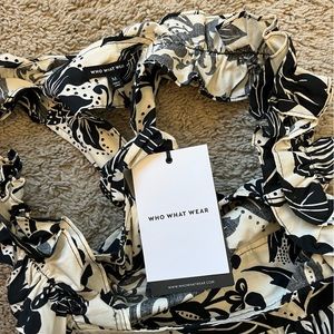 White and black floral dress!